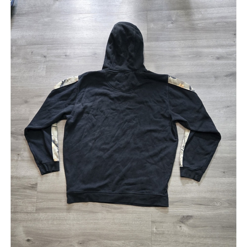 Legendary Whitetails Outfitter Hoodie Mens Large Black Camo Buck Logo Pullover - Picture 2 of 13